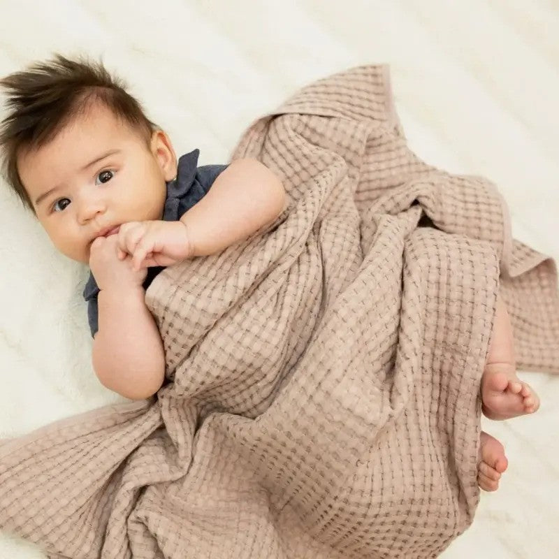 Lulujo Waffle Blanket (100cm x 80cm) Sand