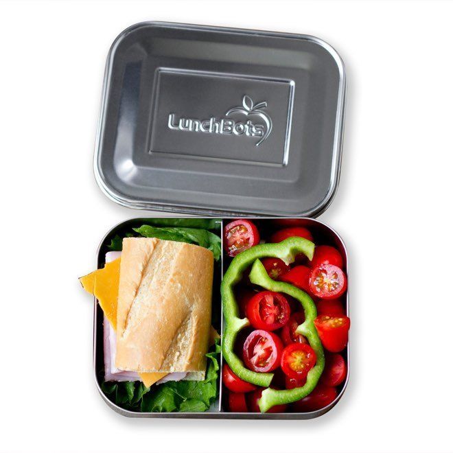 LunchBots Medium Duo Bento Lunchbox Blue