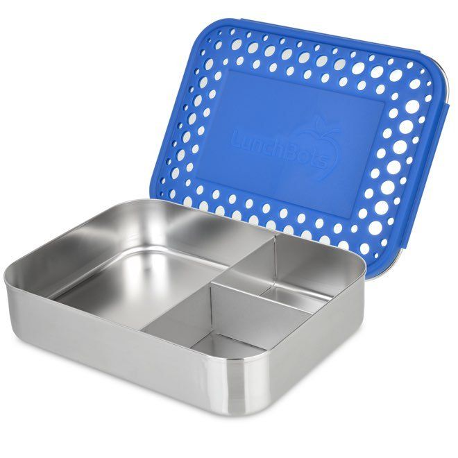 LunchBots Medium Trio bento Lunchbox Blue