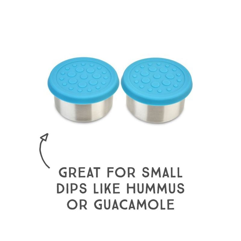 LunchBots Stainless Steel Dip Pots 2.5OZ set of 2 Aqua