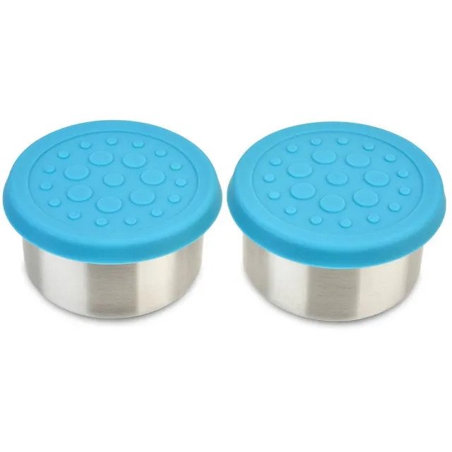 LunchBots Stainless Steel Dip Pots 2.5OZ set of 2 Aqua