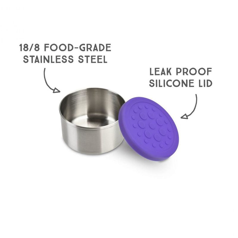 LunchBots Stainless Steel Dip Pots 2.5OZ (2pack) Purple