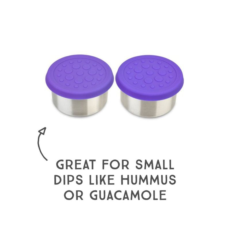 LunchBots Stainless Steel Dip Pots 2.5OZ (2pack) Purple