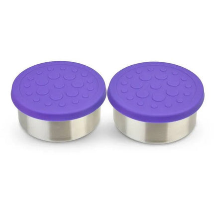 LunchBots Stainless Steel Dip Pots 2.5OZ (2pack) Purple