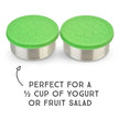 LunchBots Stainless Steel Dip Container 4.5OZ (2Pack) Green