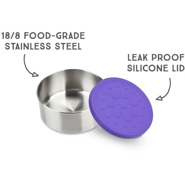 LunchBots Stainless Steel Dip Container 4.5OZ (2Pack) Purple