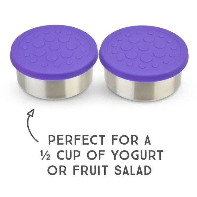 LunchBots Stainless Steel Dip Container 4.5OZ (2Pack) Purple