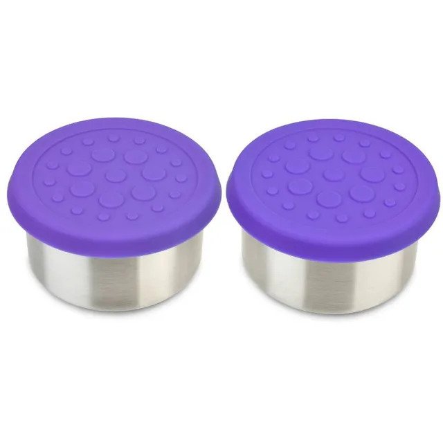 LunchBots Stainless Steel Dip Container 4.5OZ (2Pack) Purple