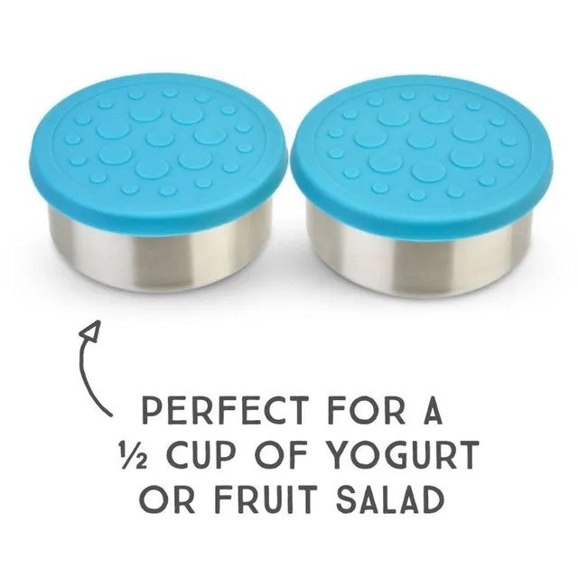 LunchBots Stainless Steel Dip Pots 4.5OZ set of 2 Aqua