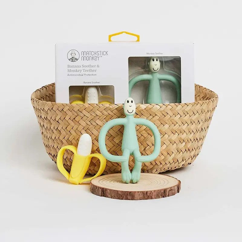 Matchstick Monkey Banana & Monkey Gift Set Mint Green