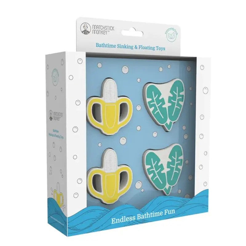 Matchstick Monkey Bathtime Sinking Floating Toys Banana & Leaf (12M Plus)