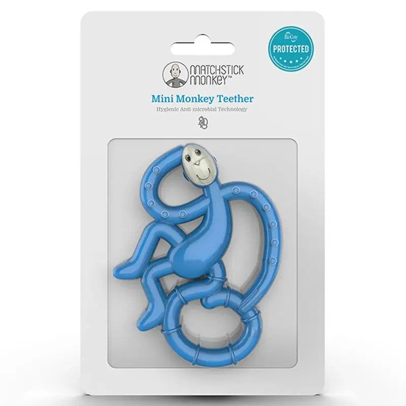 Matchstick Monkey Mini Monkey Teether Blue