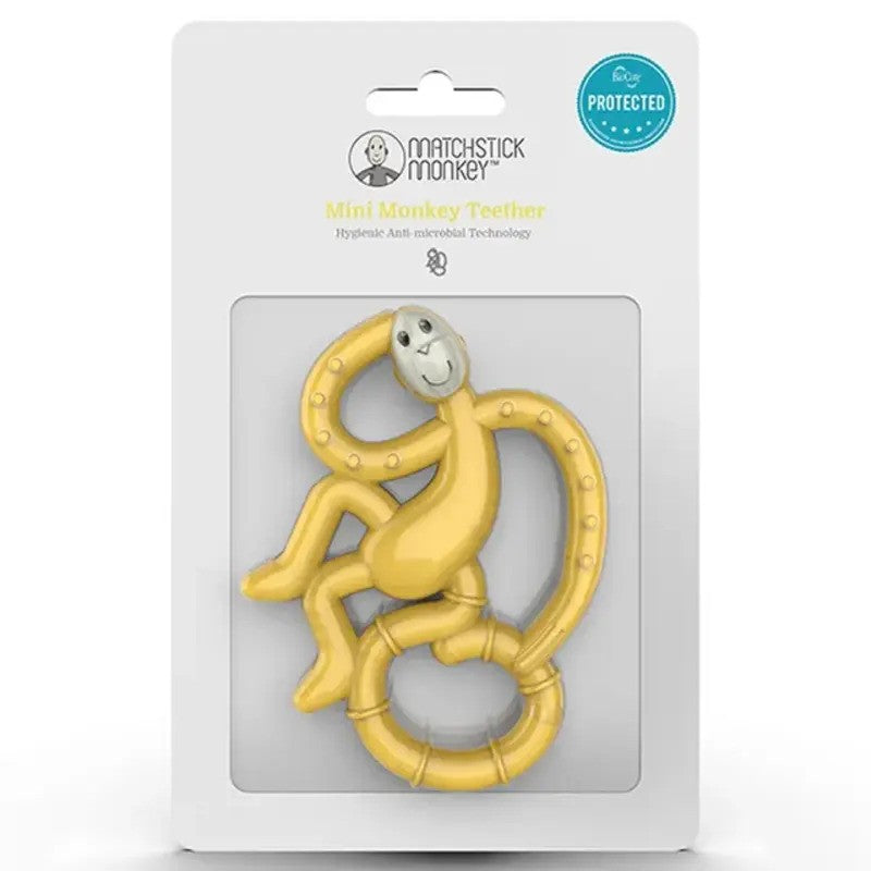 Matchstick Monkey Mini Monkey Teether Yellow