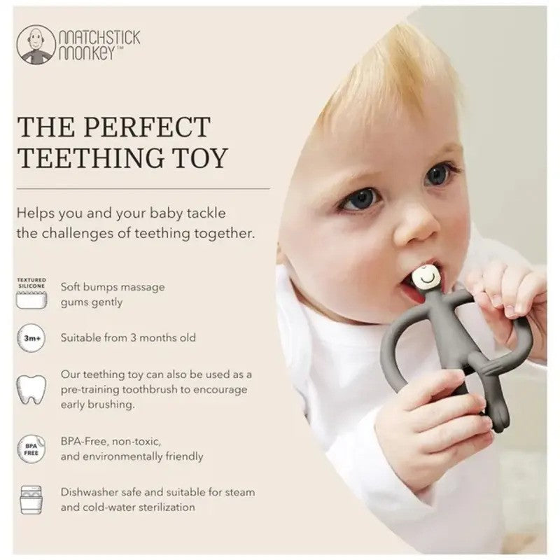 Matchstick Monkey Original Teething Toy Grey