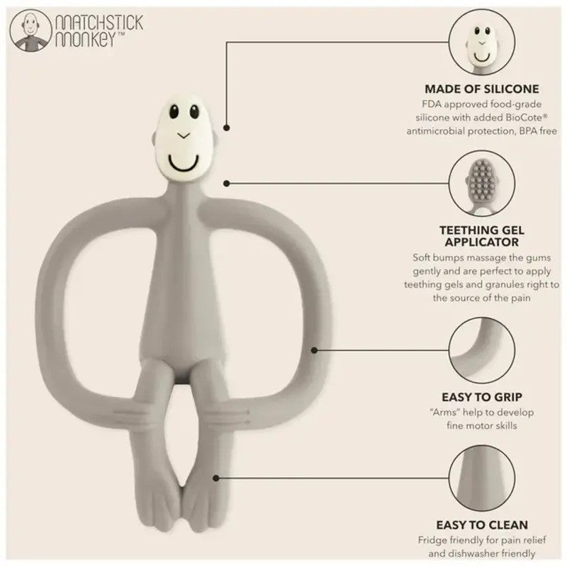 Matchstick Monkey Original Teething Toy Grey