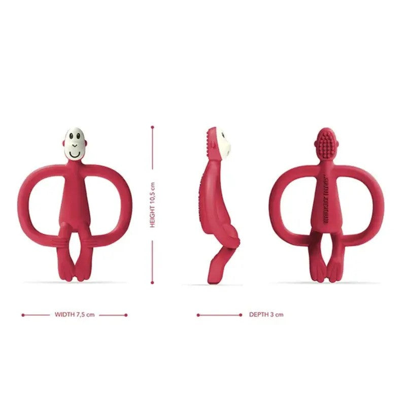 Matchstick Monkey Teether Toy No Tail Red (3M Plus)