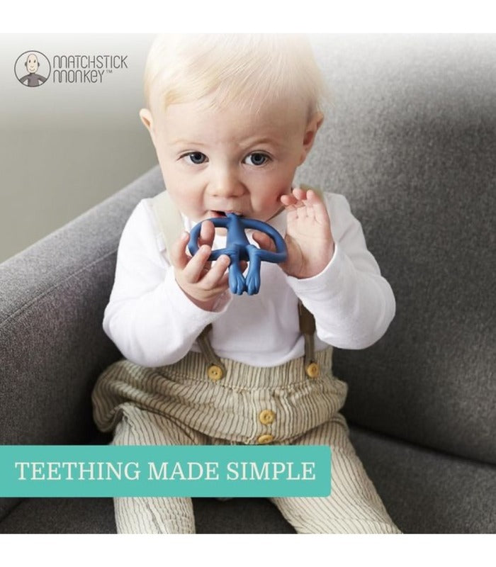 Matchstick Monkey Teething Toy Air Force Blue