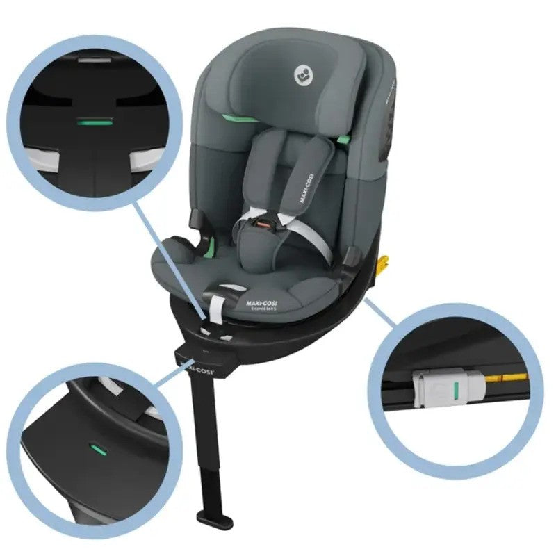 Maxi Cosi Emerald 360S Car Seat & Base Dual Tone Grey Graphite