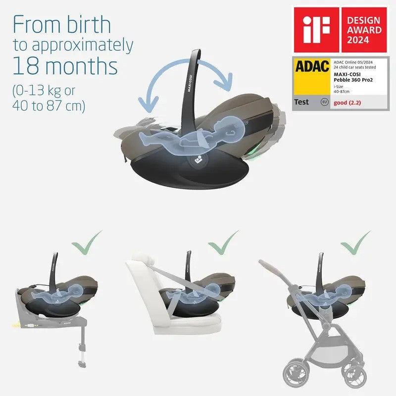 Maxi Cosi Pebble 360 PRO2 Car Seat Twillic Green