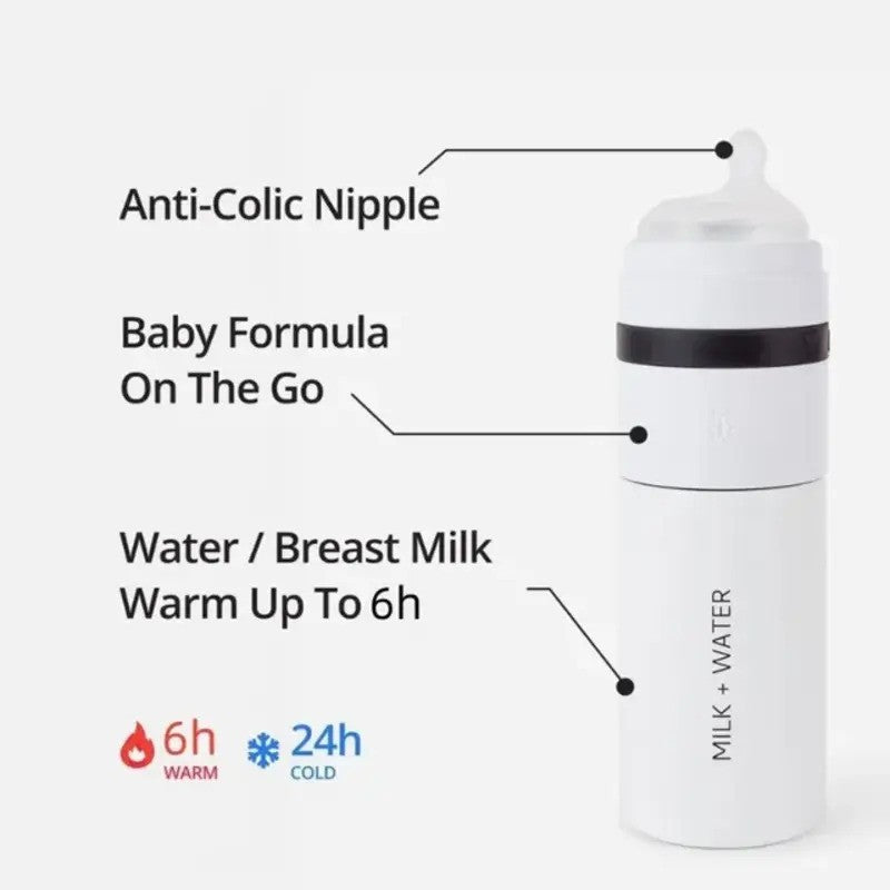 Milk + Water Insulated Bottle 9oz Medium Flow Arctic White
