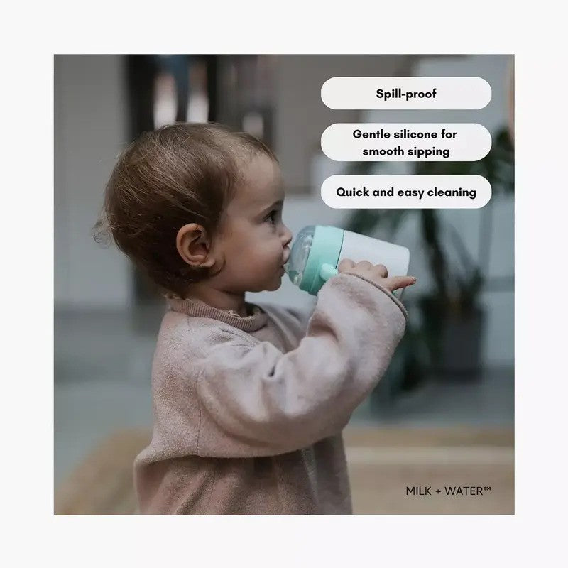 Milk + Water Sippy Cup Handles (6m-Plus) Spout Cool Grey