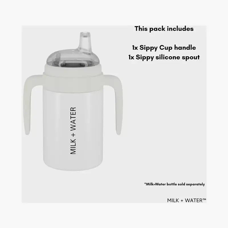 Milk + Water Sippy Cup Handles (6m-Plus) Spout Cool Grey