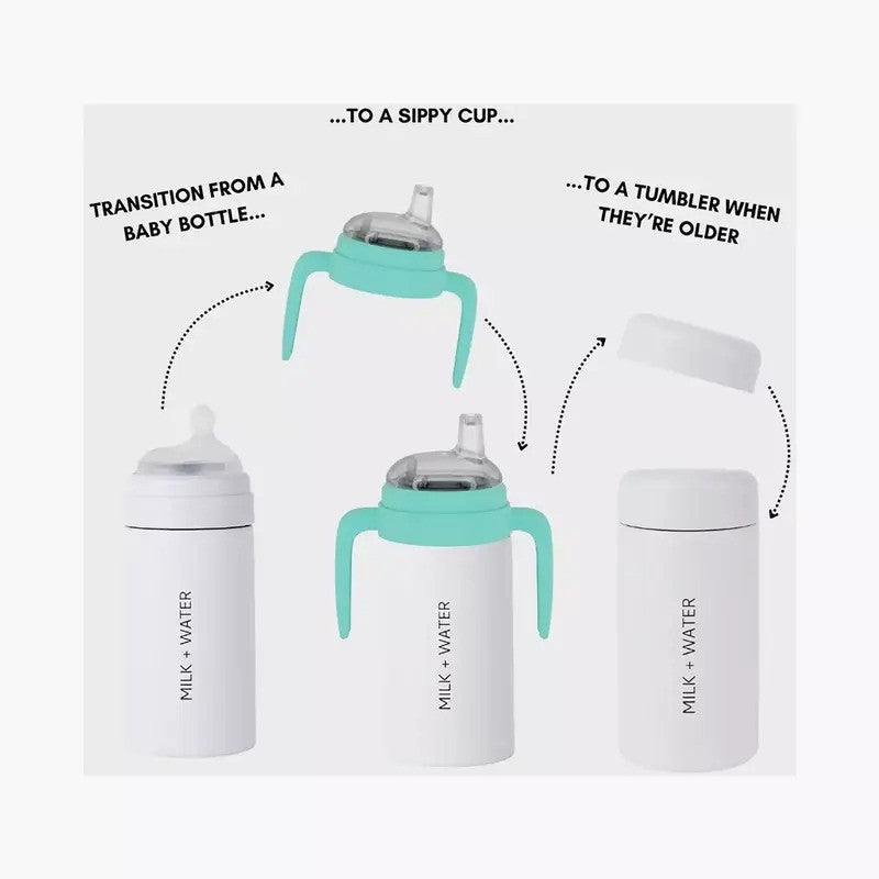 Milk + Water Sippy Cup Handles (6m-Plus) Spout Grass Green