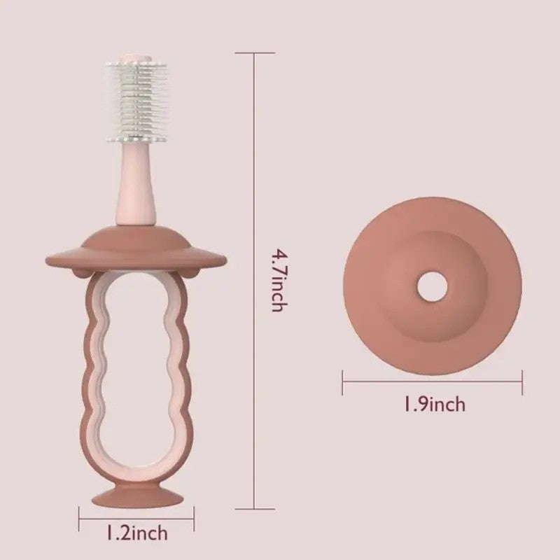 Momcozy 360 Baby Silicone Toothbrush with Case Pink (36m Plus)