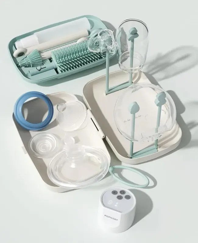 Momcozy 7 in 1 Travel Baby Bottle Cleaning & Drying Set
