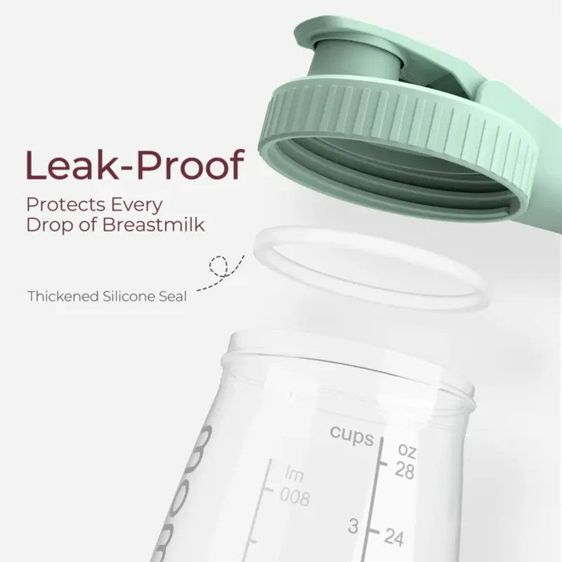 Momcozy Breast Milk Glass Storage Container 32oz Green
