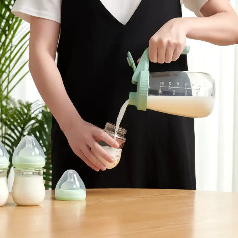 Momcozy Breast Milk Glass Storage Container 32oz Green