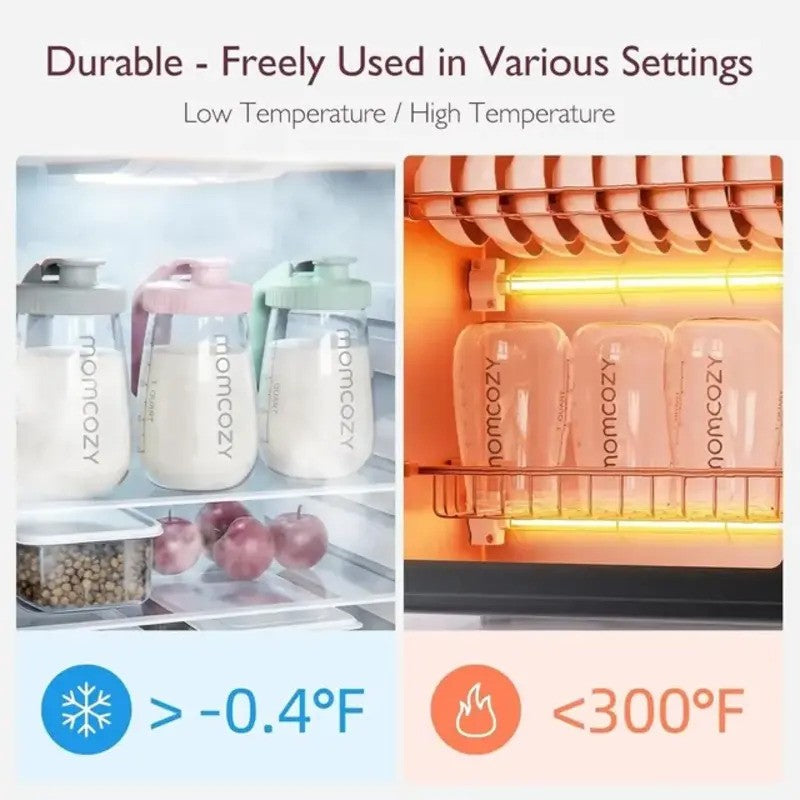 Momcozy Breast Milk Glass Storage Container 32oz Grey