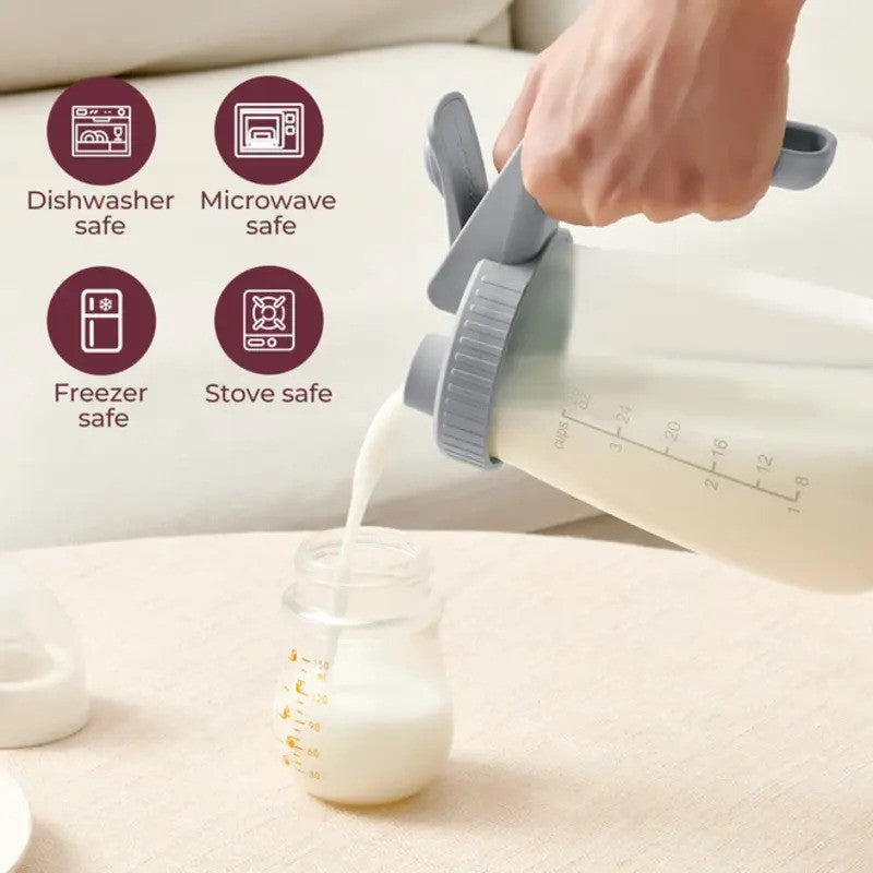 Momcozy Breast Milk Glass Storage Container 32oz Grey