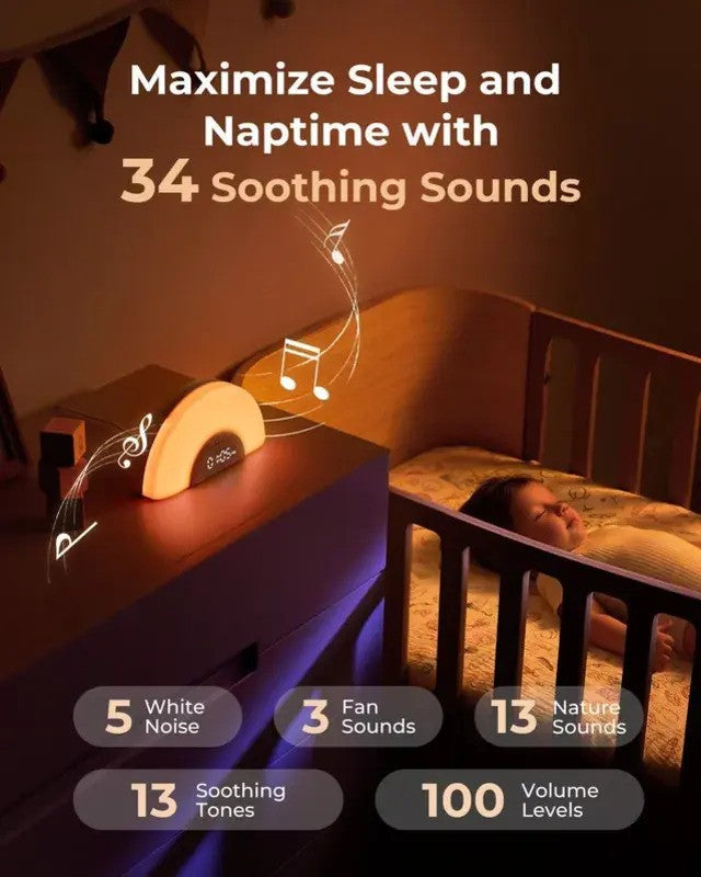 Momcozy DreamSync Tech Smart Baby Sound Machine Rainbow Light & App Control