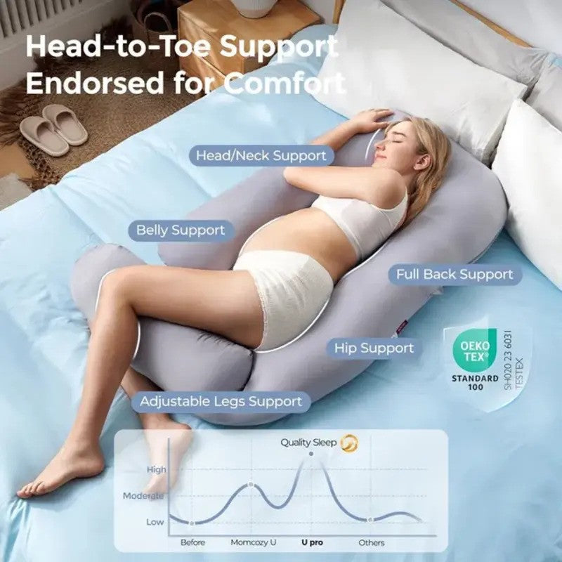 Momcozy Dreamline U Pro Pregnancy Pillow Grey