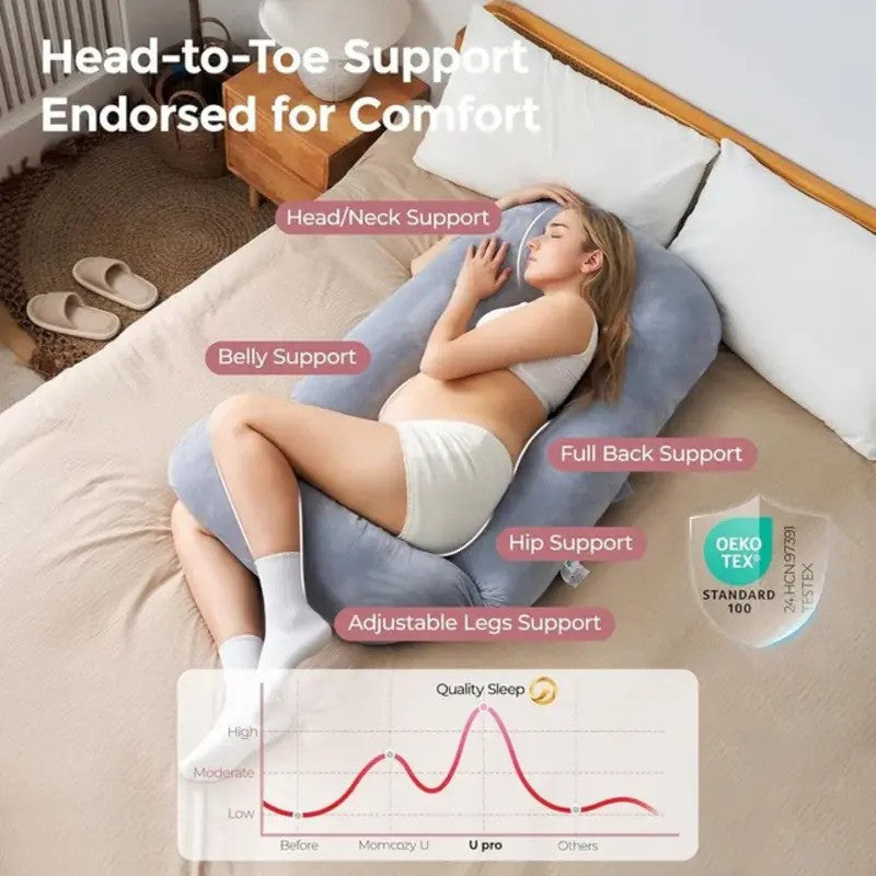 Momcozy Dreamline U Pro Pregnancy Pillow Grey