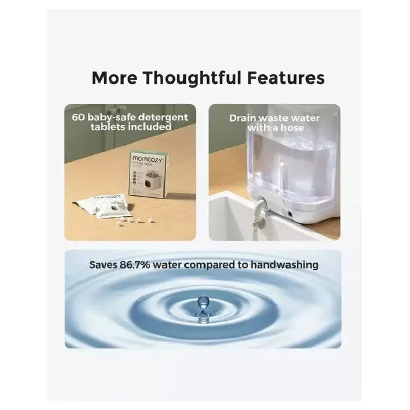 Momcozy BS03 Kleanpal Pro Baby Bottle Washer & Sterilizer White