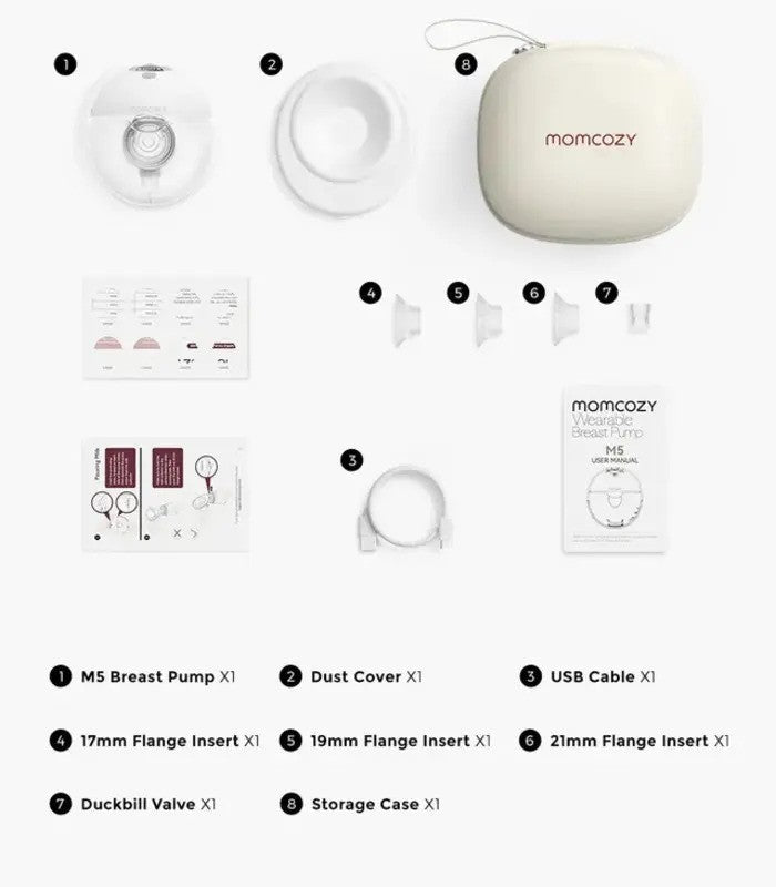 Momcozy M5 Wearable Single Breast Pump Maroon