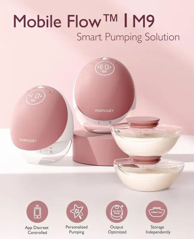 Momcozy M9 Mobile flow Hands-Free (Single) Breast Pump Cozy Red