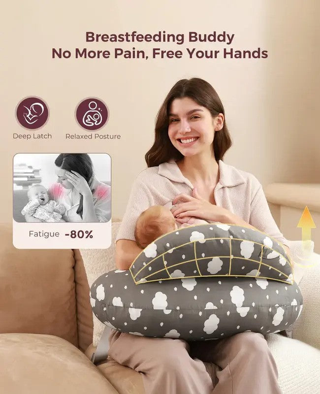 Momcozy Nursing Pillow Adjustable Grey