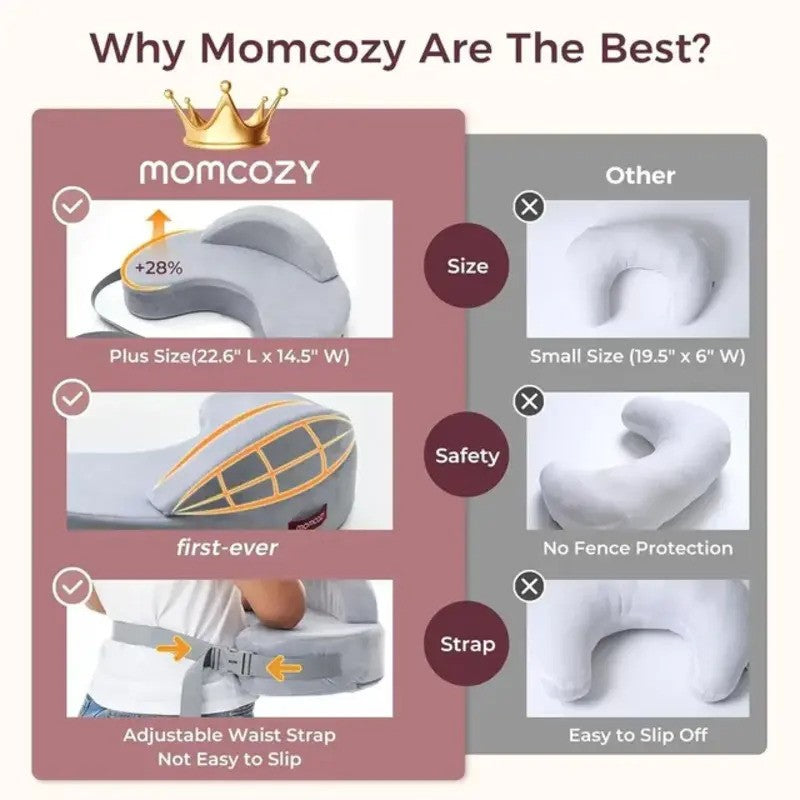 Momcozy Nursing Pillow Memory Foam Grey