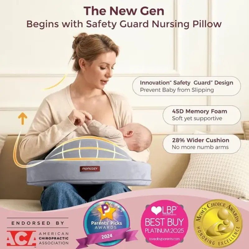 Momcozy Nursing Pillow Memory Foam Grey