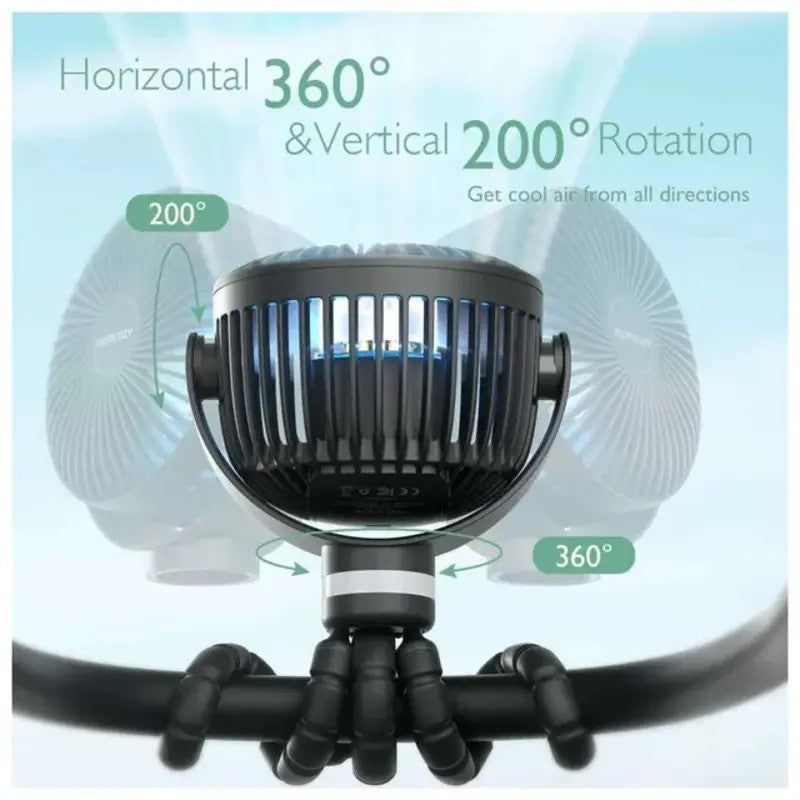 Momcozy Rechargeable Portable Stroller Fan Black