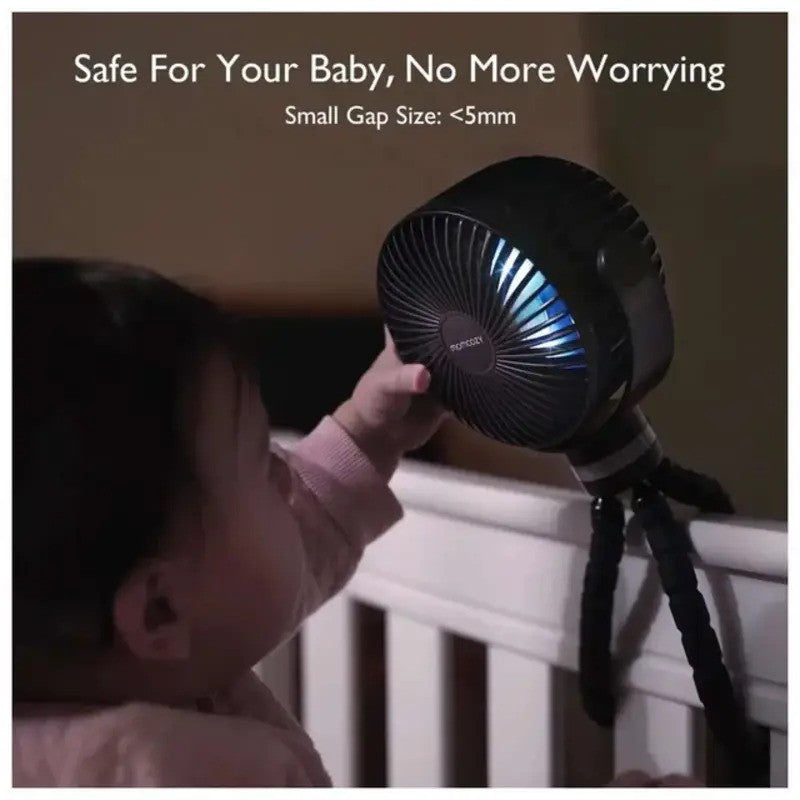 Momcozy Rechargeable Portable Stroller Fan Black