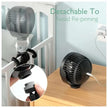 Momcozy Rechargeable Portable Stroller Fan Black