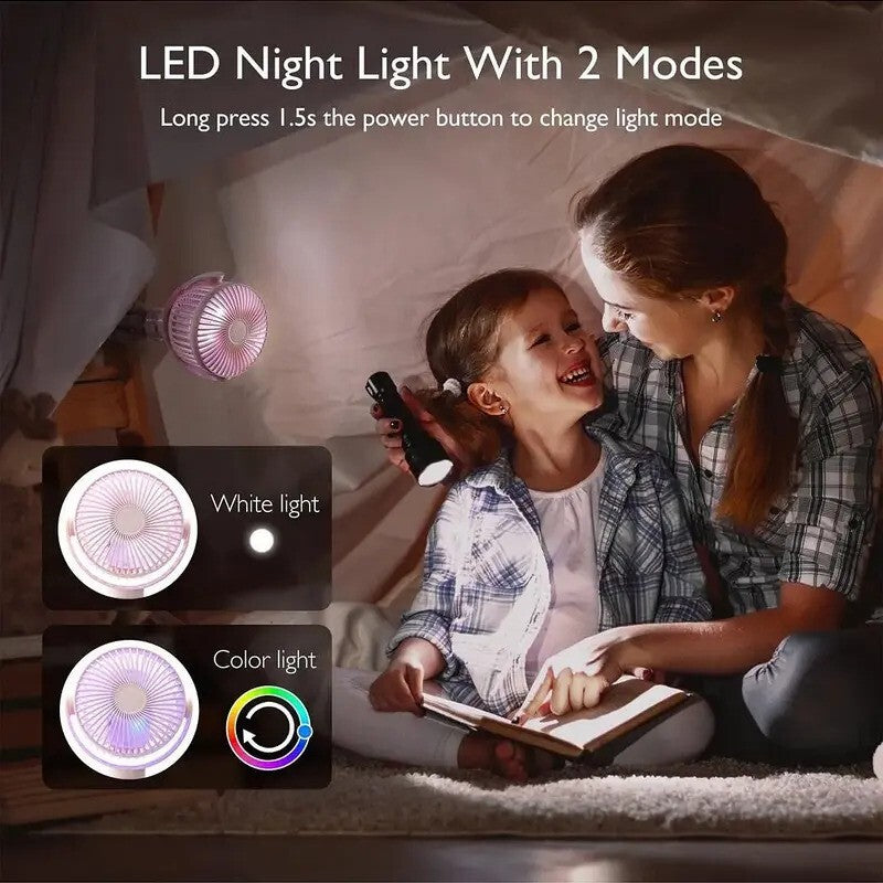 Momcozy Rechargeable Portable Stroller Fan Pink