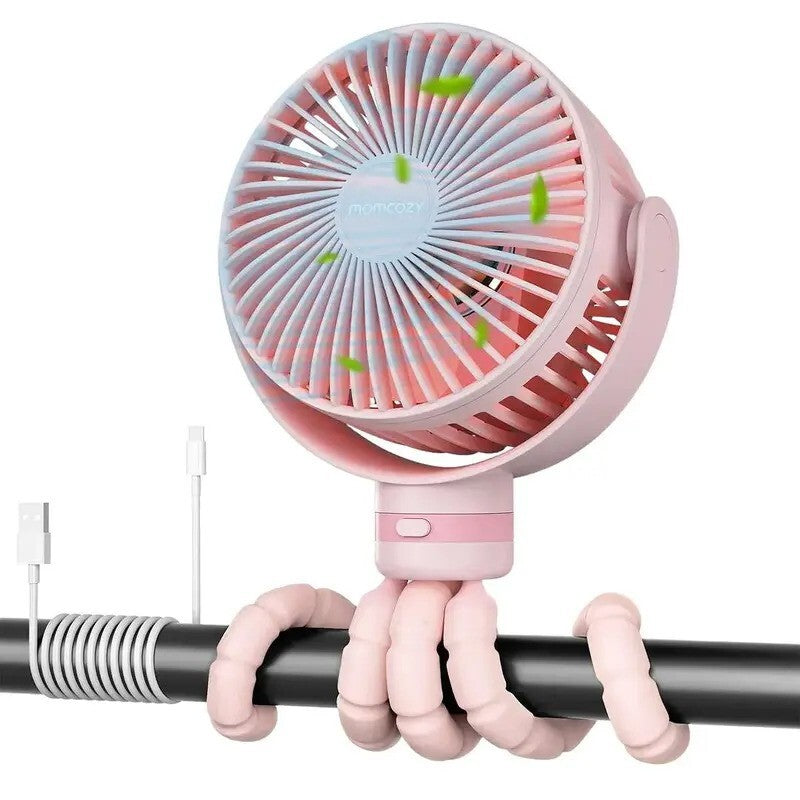Momcozy Rechargeable Portable Stroller Fan Pink