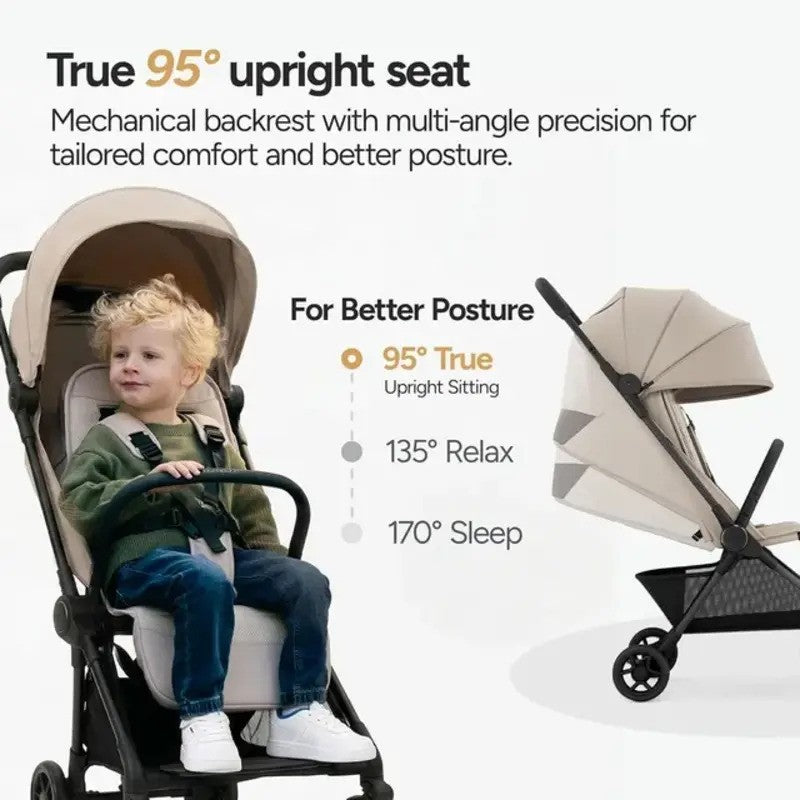 Mompush Nexis Carbon Fiber Frame Ultra-Lightweight Stroller Grey (0M-Up to 22.7Kg)