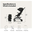 Mompush Velo Ultra-Compact Stroller Black (0M-Up to 22kg)