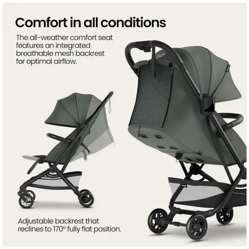 Mompush Velo Ultra-Compact Stroller Green (0M-Up to 22kg)
